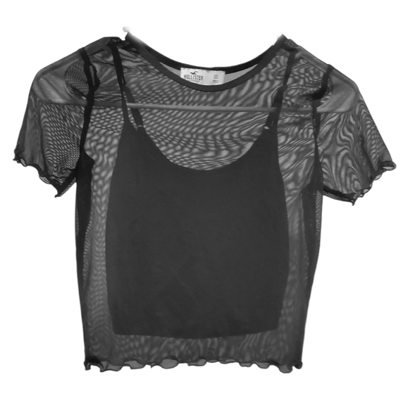 Hollister Tops - Hollister juniors mesh baby tee Xs Extra small Woman's XXS-XS